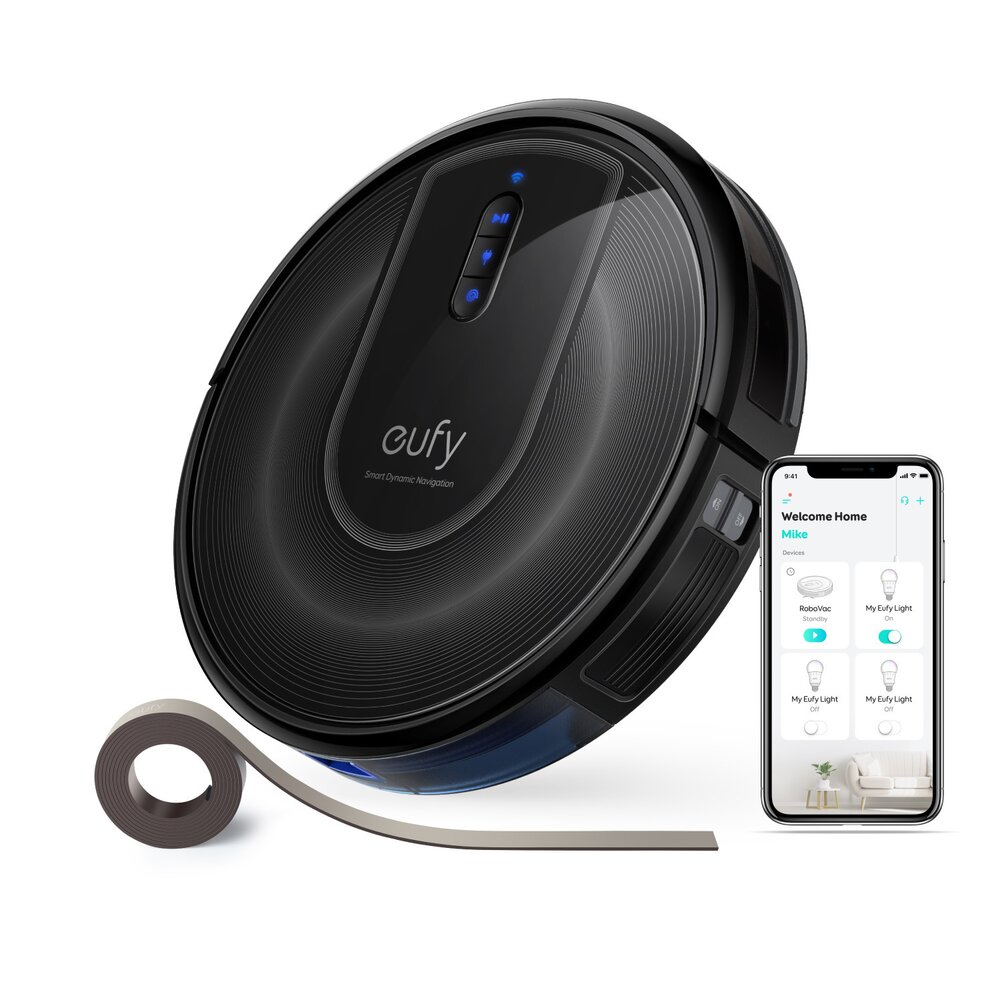 Aspirator robot smart Anker eufy RoboVac G30 Verge, Wi-Fi, Super-Slim, 2000Pa, Smart Dynamic Navigation 2.0, Negru