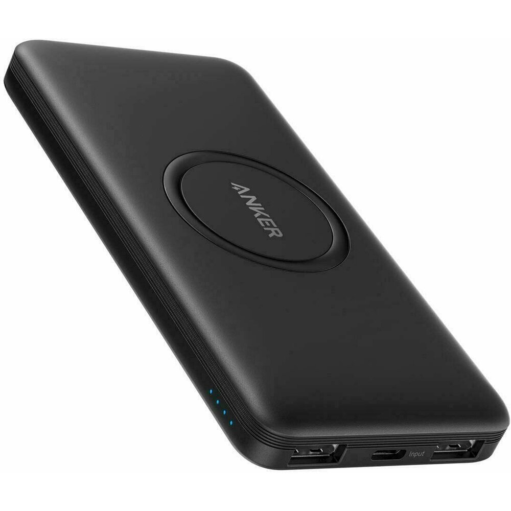 Baterie externa hybrid Anker PowerCore 10.000 mAh, incarcare wireless, 1x USB-C, 2x USB-A, Negru