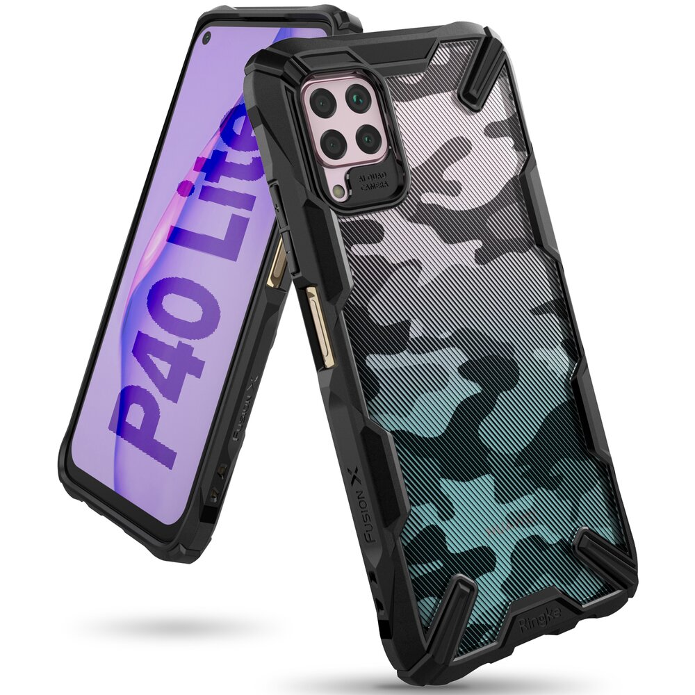 Husa Huawei P40 Lite Ringke FUSION X Design Negru Camuflaj