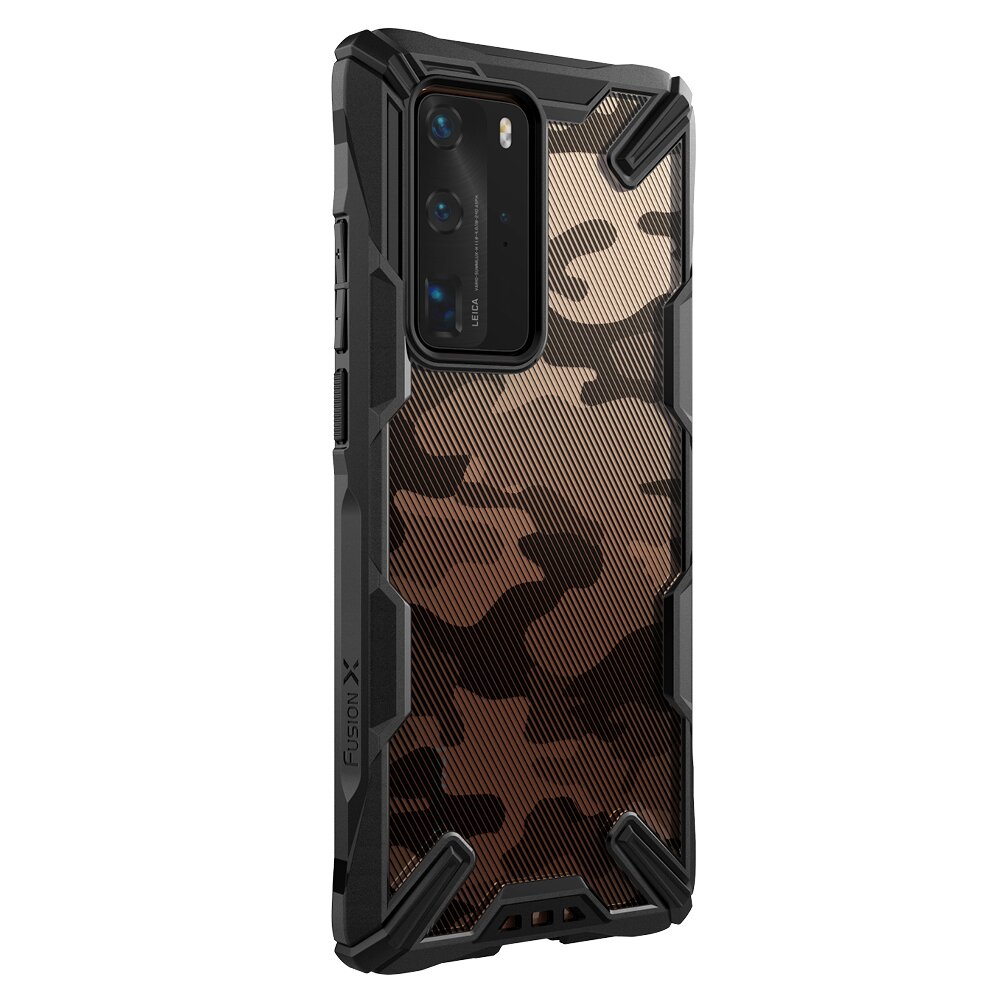 Husa Huawei P40 Pro Ringke FUSION X Design Negru Camuflaj