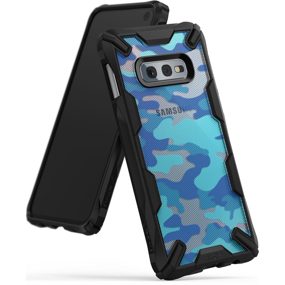 Husa Samsung Galaxy S10e Ringke FUSION X Design Albastru Camuflaj