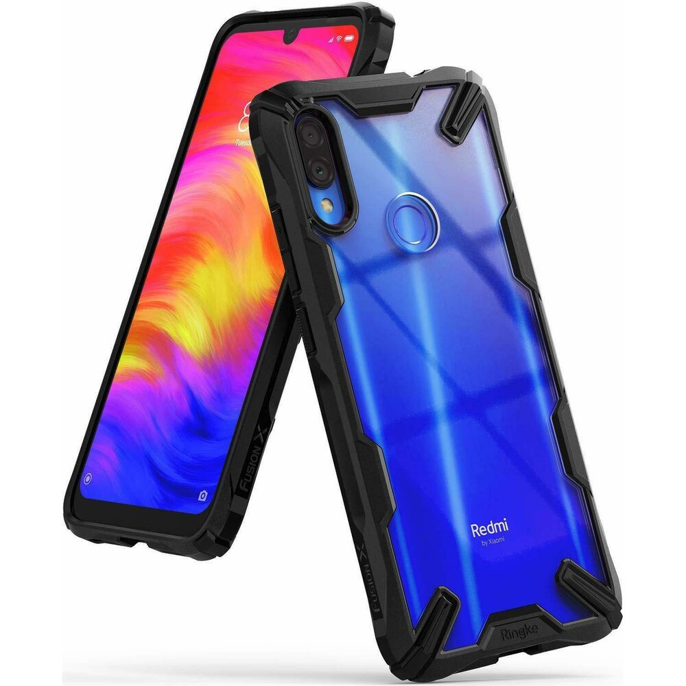 Husa Xiaomi Redmi Note 7 Ringke FUSION X Transparent/Negru