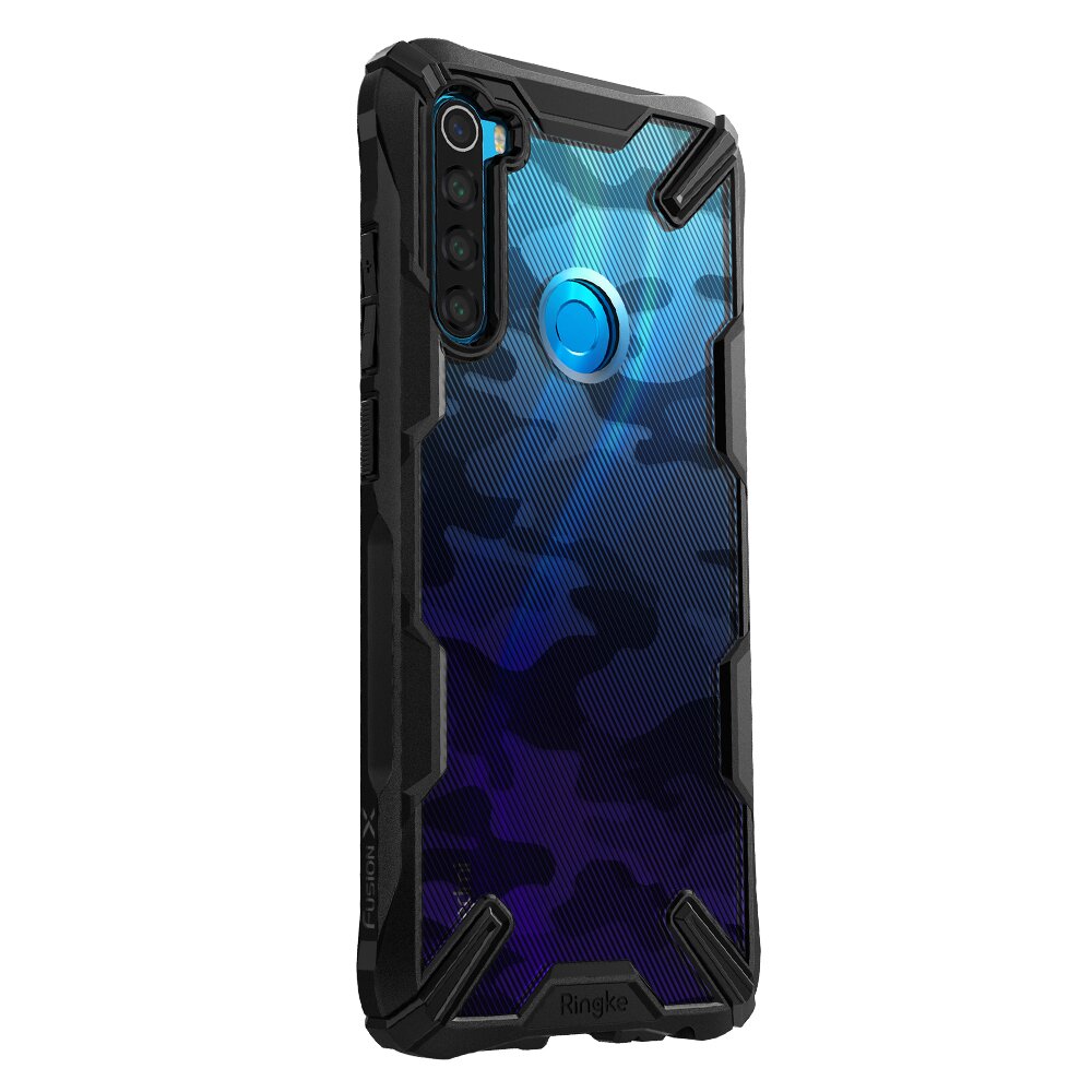 Husa Xiaomi Redmi Note 8 Ringke FUSION X Design Negru Camuflaj