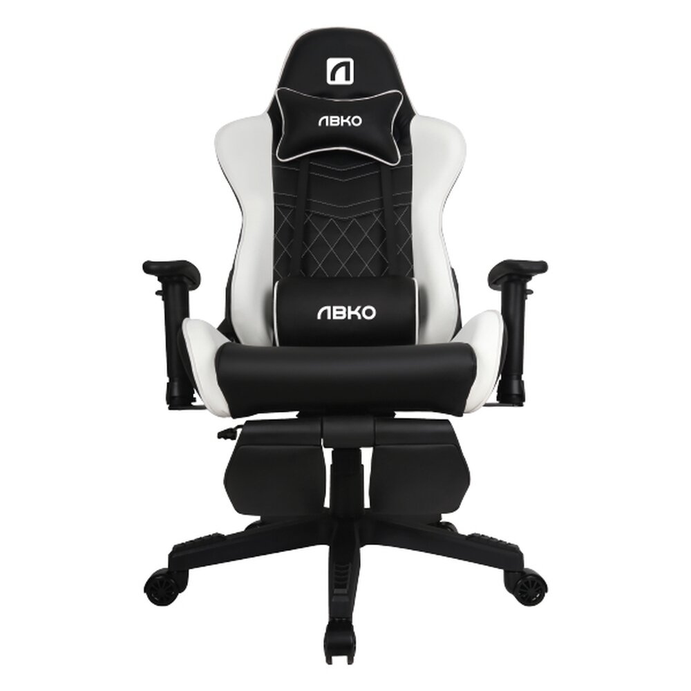 Scaun Gaming AG21, Reglabil cu mecanism TILT, Piele PU, Negru/Alb