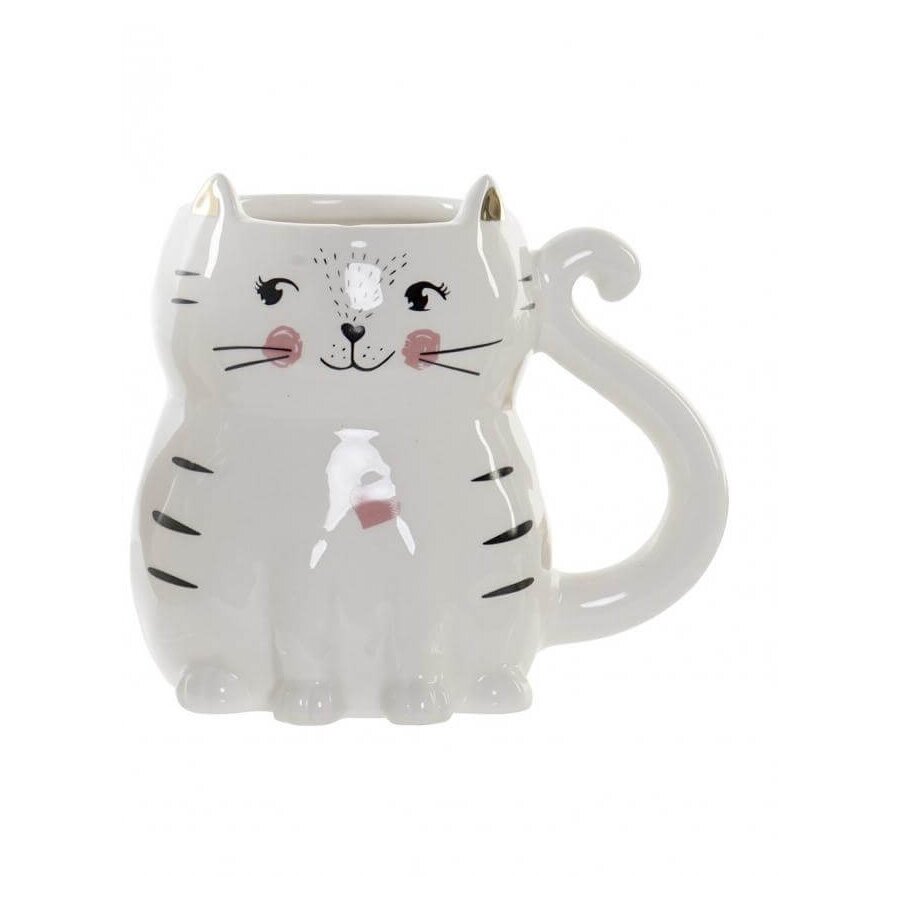 Idris Cana 3D pisica, Ceramica, Alb