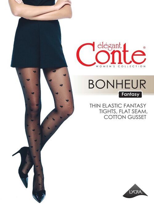 Ciorapi cu model inimioare Conte Elegant Bonheur 20 den