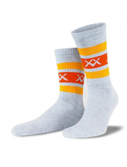Sosete gri cu dungi orange Socks Concept SC-1705-2