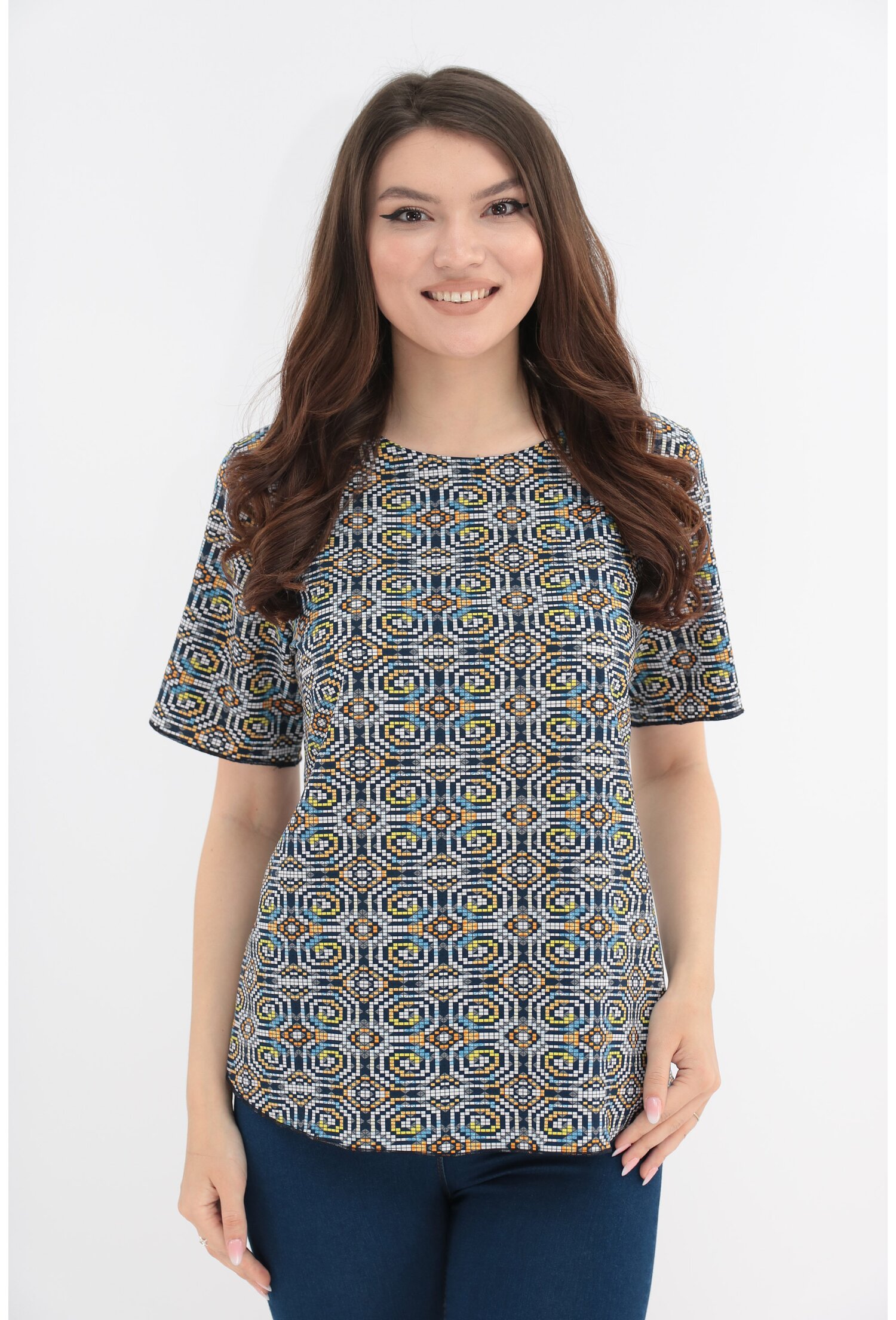 Bluza cu patratele multicolore