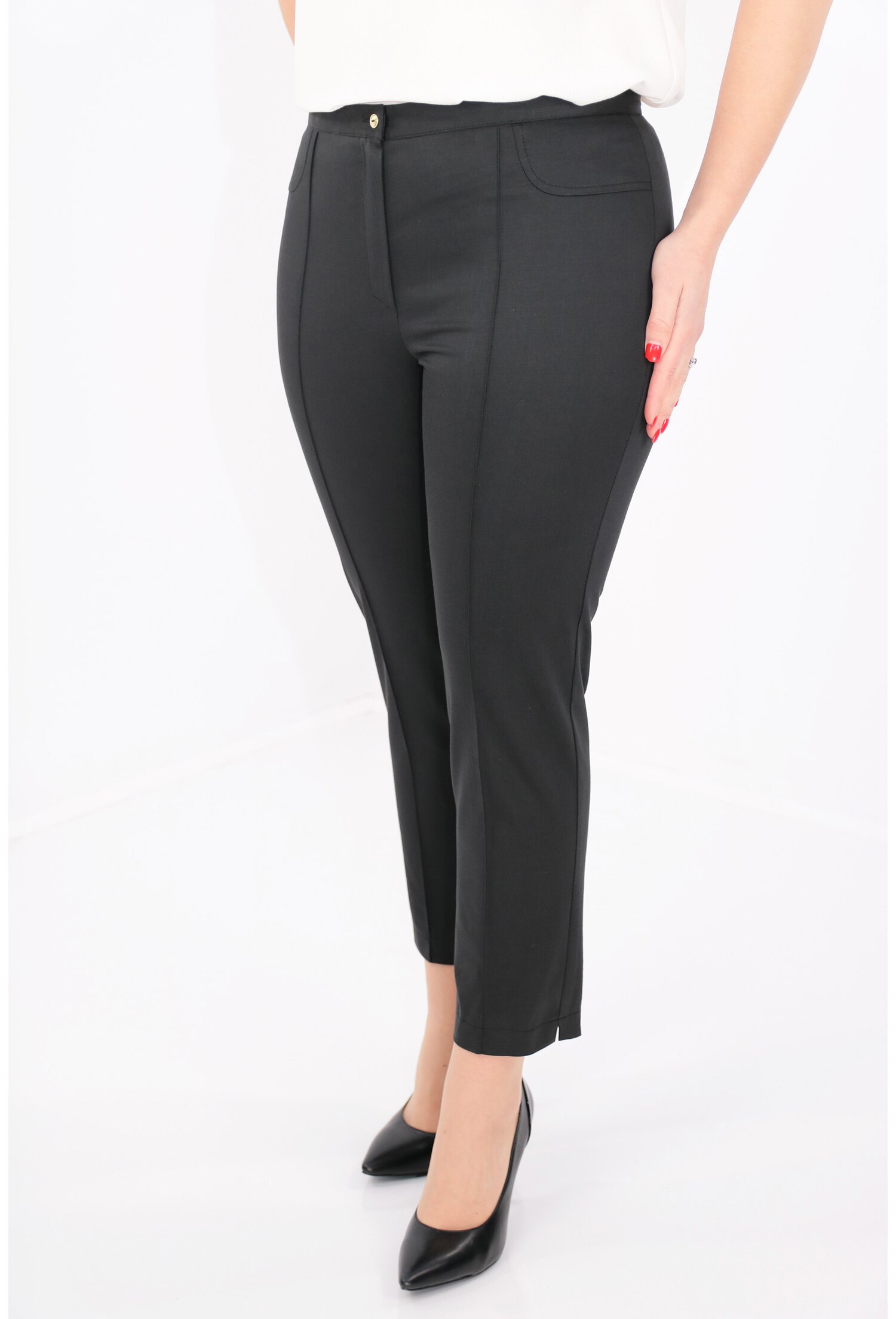 Pantaloni conici 7/8 negri