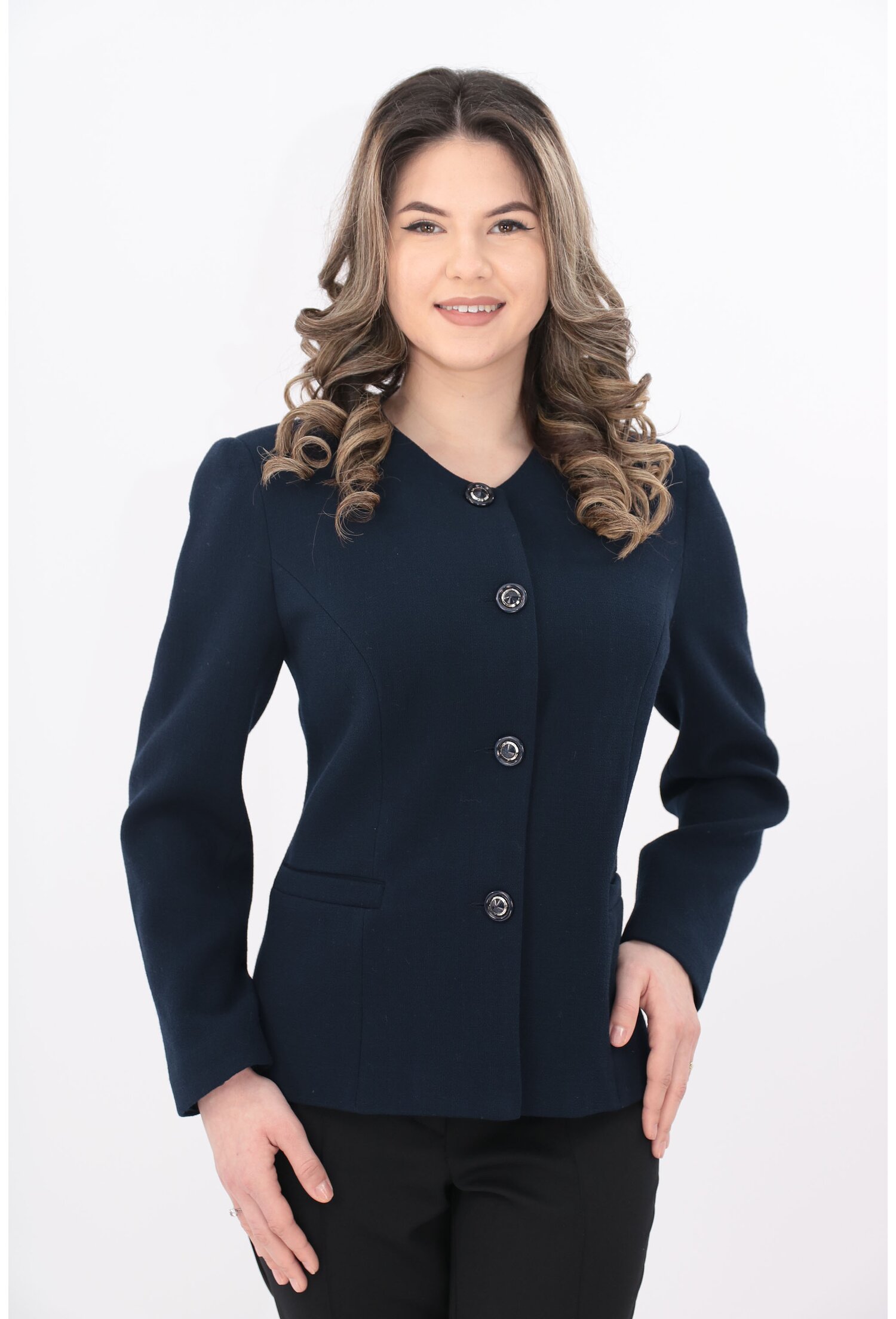 Sacou clasic bleumarin
